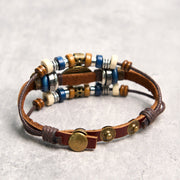 Buddha Stones Tibetan Evil Eye Leather Adjustable Protection Bracelet - image 37