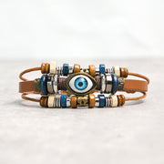 FREE Today: Protection and Blessing Evil Eye Leather Adjustable Bracelet