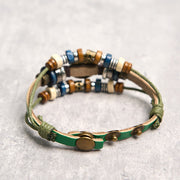 Buddha Stones Tibetan Evil Eye Leather Adjustable Protection Bracelet - image 49