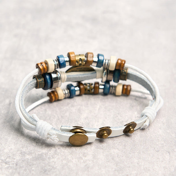 Buddha Stones Tibetan Evil Eye Leather Adjustable Protection Bracelet - image 57
