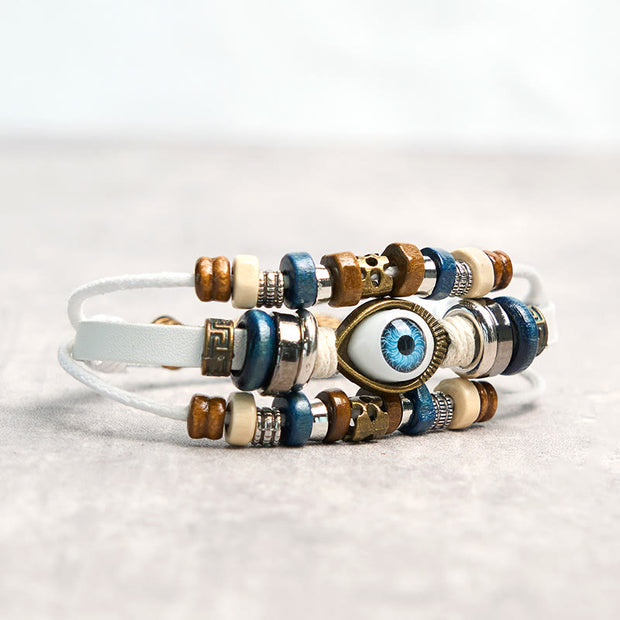 Buddha Stones Tibetan Evil Eye Leather Adjustable Protection Bracelet - image 56