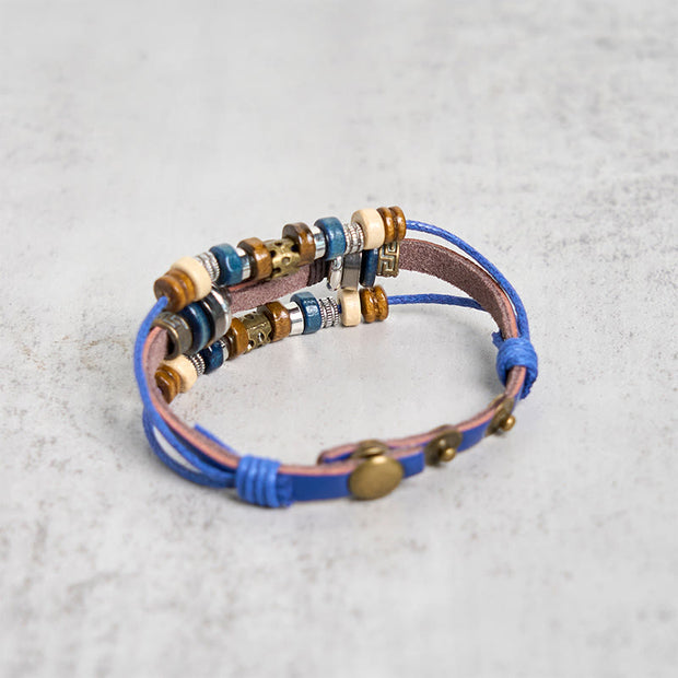 Buddha Stones Tibetan Evil Eye Leather Adjustable Protection Bracelet - image 53
