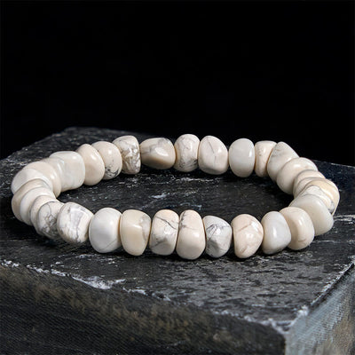Buddha Stones White Turquoise Irregular Blocks Courage Bracelet - 17-17.5cm - image 1