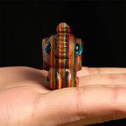 Buddha Stones 2Pcs Mini Rainbow Eucalyptus Elephant Carved Strength Decoration - image 4