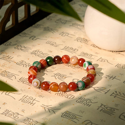 Buddha Stones Natural Alashan Agate Confidence Bracelet - Alashan Agate(Bead Size: 12mm) - image 1