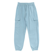 Buddha Stones Solid Color Linen Drawstring Men's Cargo Pants With Pockets - LightSkyBlue - US/UK/AU46，EU56 (3XL) - image 9