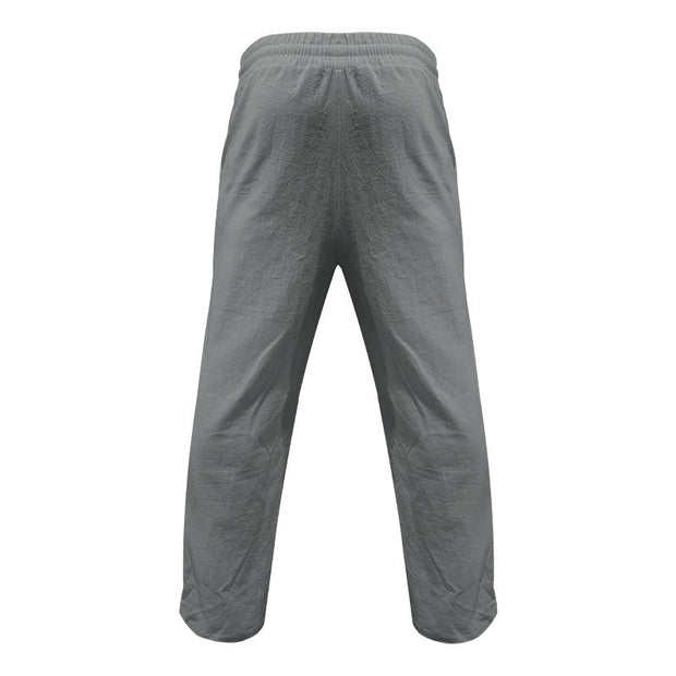 Buddha Stones Casual Plain Color Buttons Men's Cotton Pants With Pockets - image 15