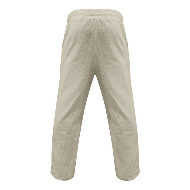 Buddha Stones Casual Plain Color Buttons Men's Cotton Pants With Pockets - image 19