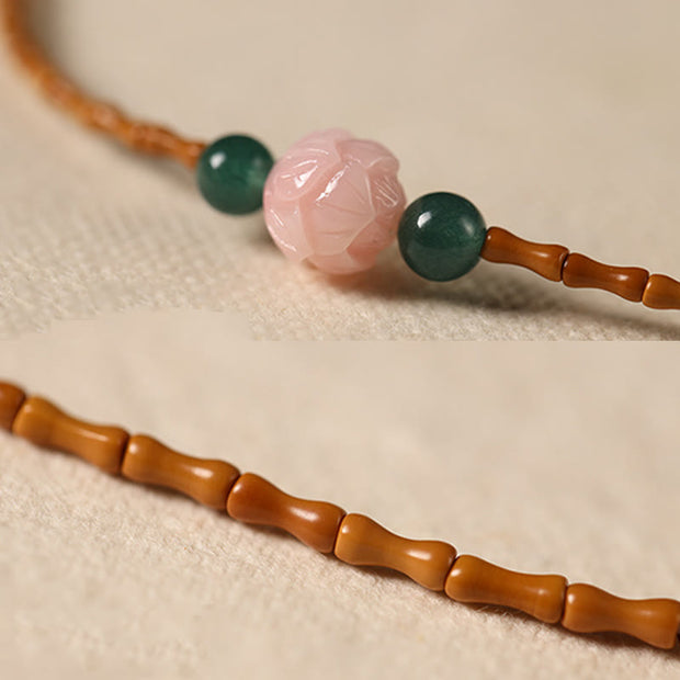 Buddha Stones Ultra-fine Olive Pit Lotus Inner Strength Double Circle Bracelet - image 9