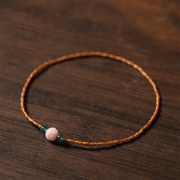 Buddha Stones Ultra-fine Olive Pit Lotus Inner Strength Double Circle Bracelet - image 3