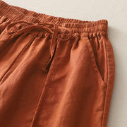 Buddha Stones Casual Plain Solid Color Patchwork Women's Polyester 7-8 Length Wide Leg Pants With Pockets