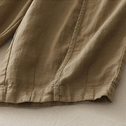 Buddha Stones Casual Plain Solid Color Patchwork Women's Polyester 7-8 Length Wide Leg Pants With Pockets