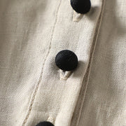 Buddha Stones Casual Vintage Buttons Design Women's Cotton Linen Coat With Pockets - image 7