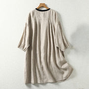 Buddha Stones Casual Vintage Buttons Design Women's Cotton Linen Coat With Pockets - image 2