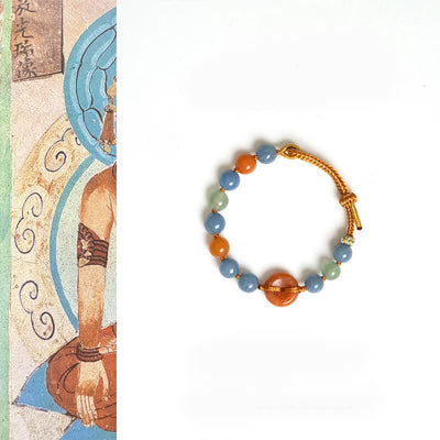 Buddha Stones Colored Aventurine Peace Buckle Cure Bracelet - Aventurine Peace Buckle (Wrist Circumference:15-22cm) - image 1