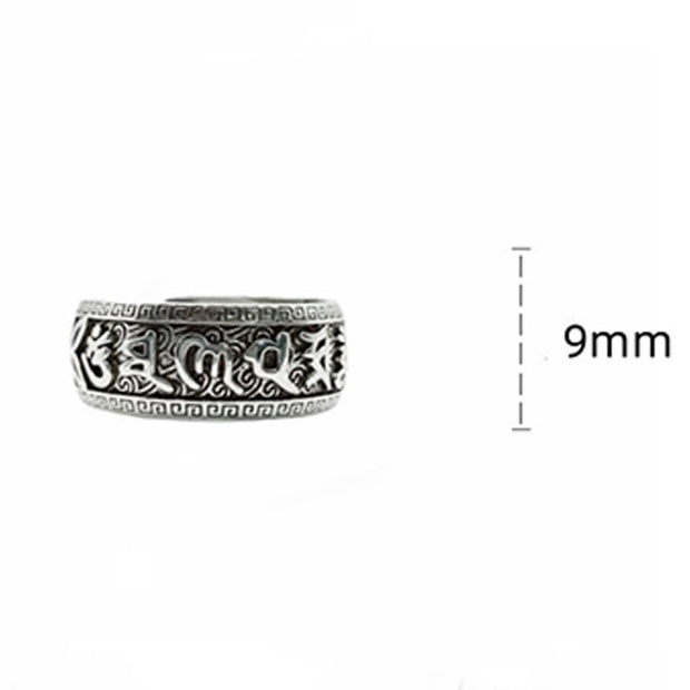 Buddha Stones Om Mani Padme Hum Copper Adjustable Wealth Ring - image 5