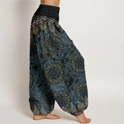 Buddha Stones Pure Cotton Triangular Mandala Patterns Women's Elastic Waist Harem Pants - image 18