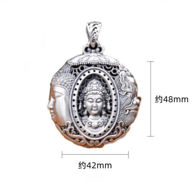 Buddha Stones Copper Buddha Devil Pattern Serenity Pendant Necklace - image 5