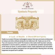 Buddha Stones Taotie Om Mani Padme Hum Copper Plated Silver Wealth Necklace Pendant - image 6
