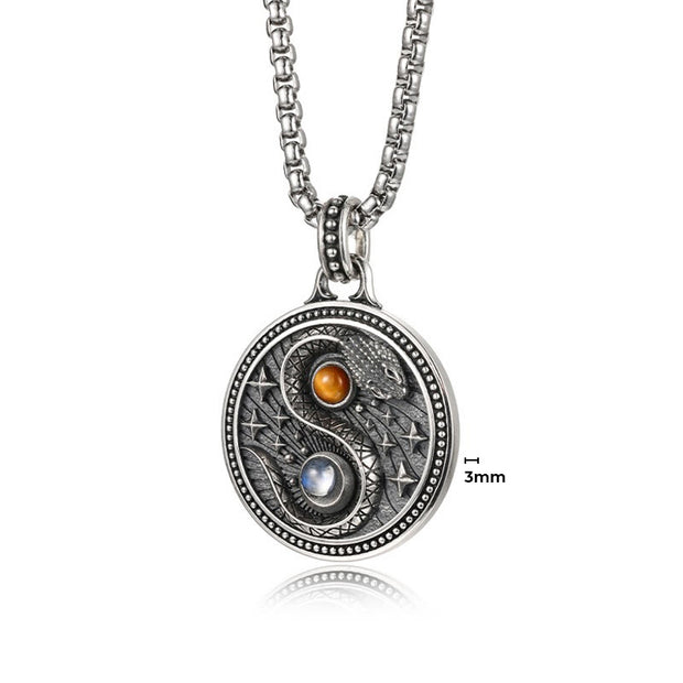 FREE Today: Harmony and Wealth Snake Yin Yang Symbol Copper Necklace Pendant - image 5