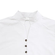 Buddha Stones Solid Color Buttons Fall Long Sleeve Linen Men's Shirt - image 7