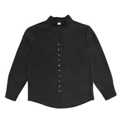 Buddha Stones Solid Color Buttons Fall Long Sleeve Linen Men's Shirt - image 33