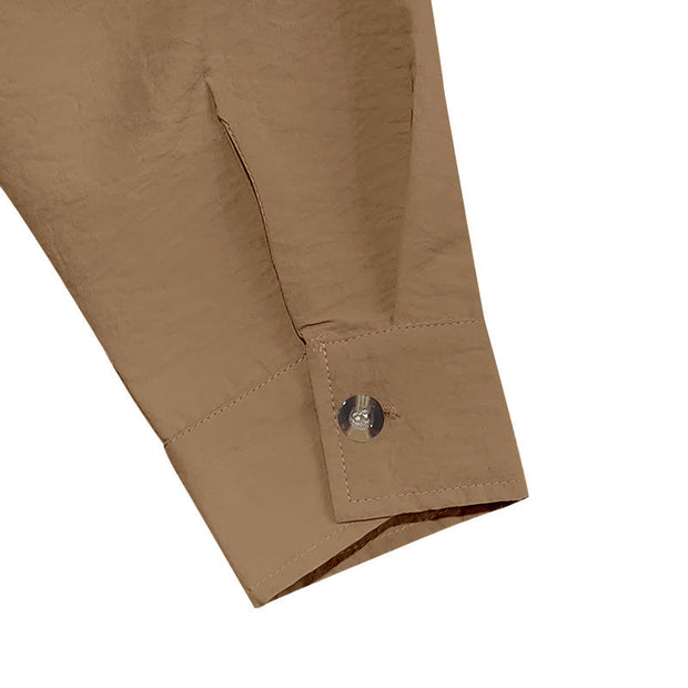 Buddha Stones Solid Color Buttons Fall Long Sleeve Linen Men's Shirt - image 62