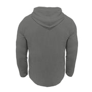 Buddha Stones Solid Color Fall Half Buttons Men's Hooded Long Sleeve Cotton Shirt - image 19