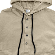 Buddha Stones Solid Color Fall Half Buttons Men's Hooded Long Sleeve Cotton Shirt - image 30