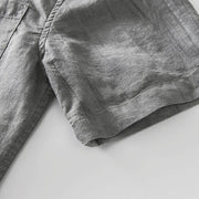 Buddha Stones Summer Buttons Short Sleeve Ramie Linen Cotton Men's Shirt - image 5
