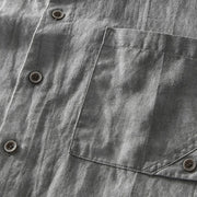 Buddha Stones Summer Buttons Short Sleeve Ramie Linen Cotton Men's Shirt - image 6