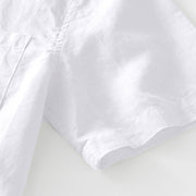 Buddha Stones Summer Buttons Short Sleeve Ramie Linen Cotton Men's Shirt - image 10