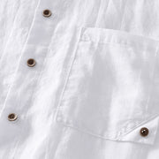 Buddha Stones Summer Buttons Short Sleeve Ramie Linen Cotton Men's Shirt - image 11