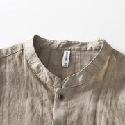 Buddha Stones Summer Buttons Short Sleeve Ramie Linen Cotton Men's Shirt - image 17