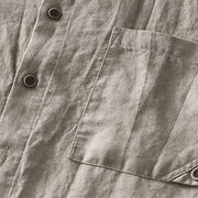 Buddha Stones Summer Buttons Short Sleeve Ramie Linen Cotton Men's Shirt - image 19
