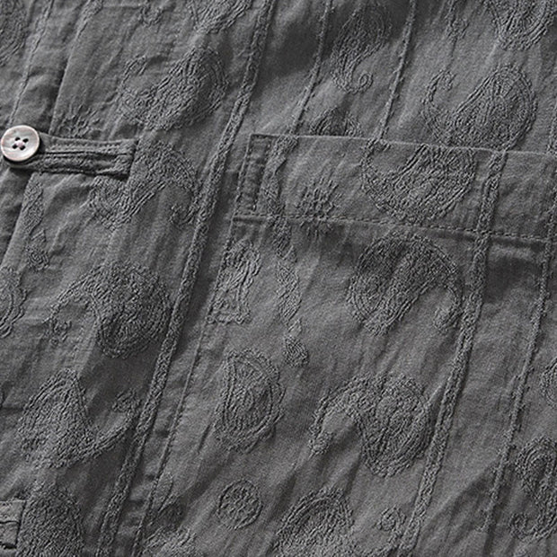 Buddha Stones Summer Short Sleeve Buttons Men's Shirt With Two Pockets - image 8