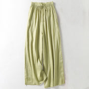 Buddha Stones Casual Drawstring Cotton Linen Ankle-Length Women's Wide Leg Pants With Pockets - Honeydew - US8-10，UK/AU12-14，EU40-42 (2XL) - image 14