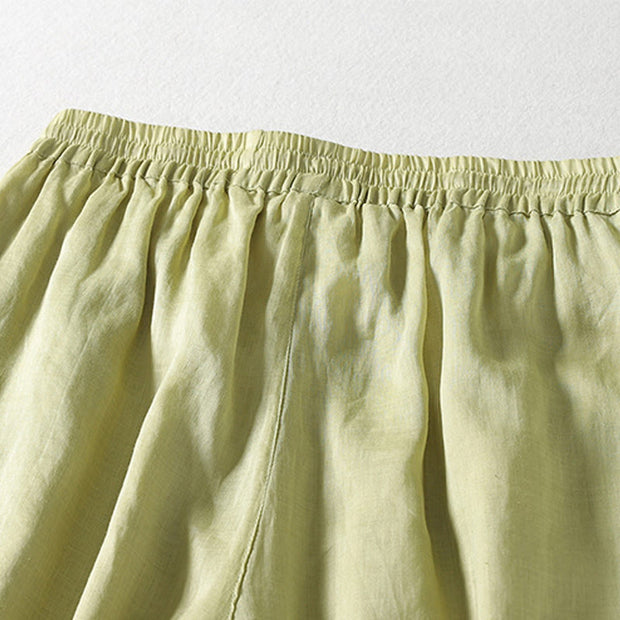 Buddha Stones Casual Drawstring Cotton Linen Ankle-Length Women's Wide Leg Pants With Pockets - image 17