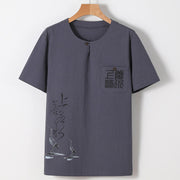 Buddha Stones 2Pcs Chinese Characters Crane Cotton Shirt Pants With Pockets Men's Meditation Cloth Set - image 20