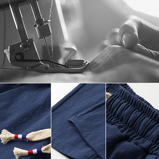 Buddha Stones 2Pcs Chinese Characters Crane Cotton Shirt Pants With Pockets Men's Meditation Cloth Set - image 16