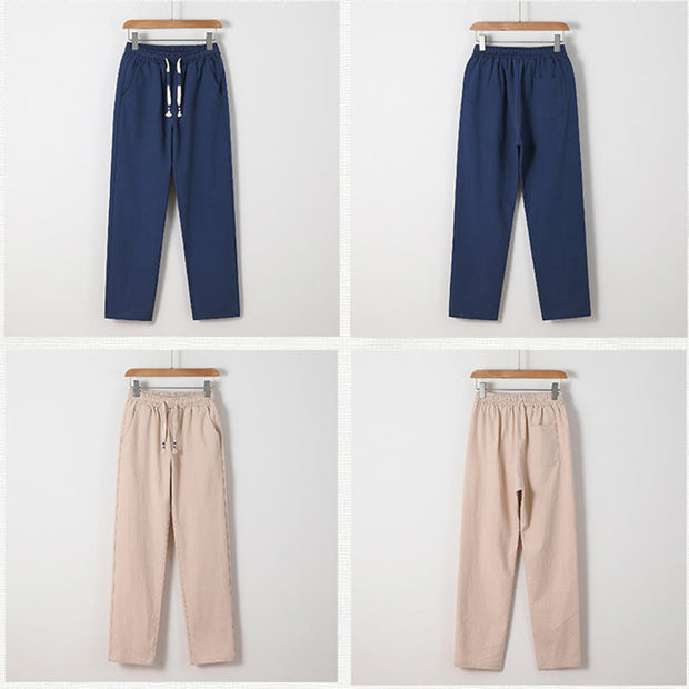 Buddha Stones 2Pcs Chinese Characters Crane Cotton Shirt Pants With Pockets Men's Meditation Cloth Set - image 5