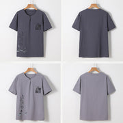 Buddha Stones 2Pcs Chinese Characters Crane Cotton Shirt Pants With Pockets Men's Meditation Cloth Set - image 30