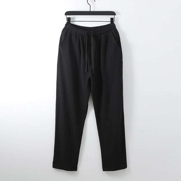 Buddha Stones 2Pcs Summer V-Neck Cotton Shirt Pants With Pockets Men's Meditation Cloth Set - image 14