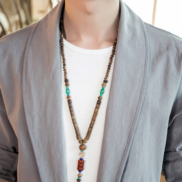 Buddha Stones Vintage Plain Lapel Open Front Jacket Cotton Men's Kimono - image 12