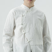 Buddha Stones Vintage Chinese Frog-Button Cotton Long Sleeve Men's Shirt - image 9