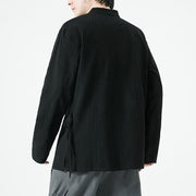 Buddha Stones Vintage Chinese Frog-Button Cotton Long Sleeve Men's Shirt - image 14