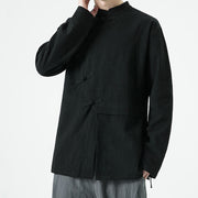Buddha Stones Vintage Chinese Frog-Button Cotton Long Sleeve Men's Shirt - image 13