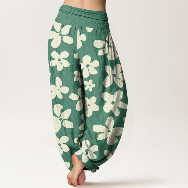 Buddha Stones Casual Bohemian Style Floral Women's Elastic Waist Harem Pants - image 3