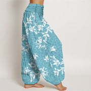 Buddha Stones Casual Maple Leaf Pattern Women's Elastic Waist Harem Pants - image 7