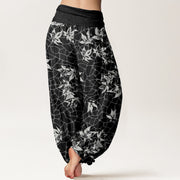 Buddha Stones Casual Maple Leaf Pattern Women's Elastic Waist Harem Pants - image 11